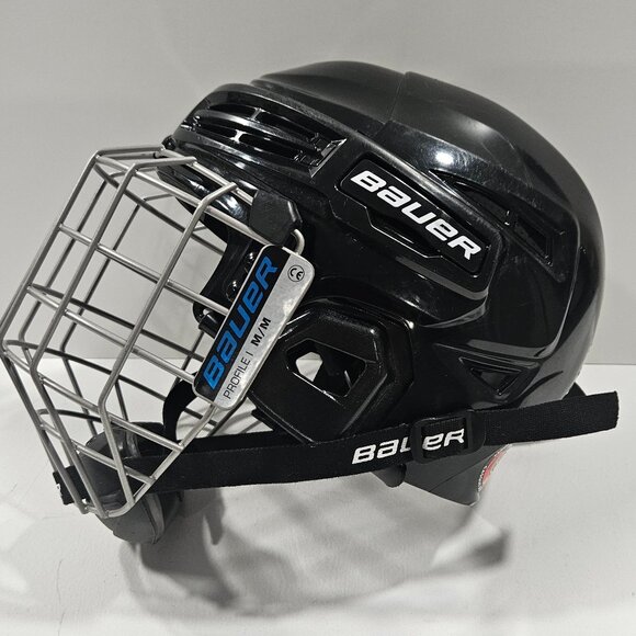 Bauer IMS 5.0 Adult Medium Black Hockey Helmet w/ Cage - Picture 1 of 8